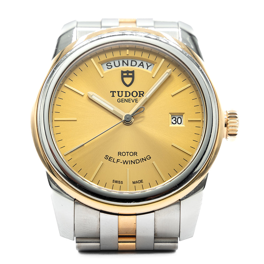 2018 Tudor Glamour Date+Day 56003 Steel & Gold